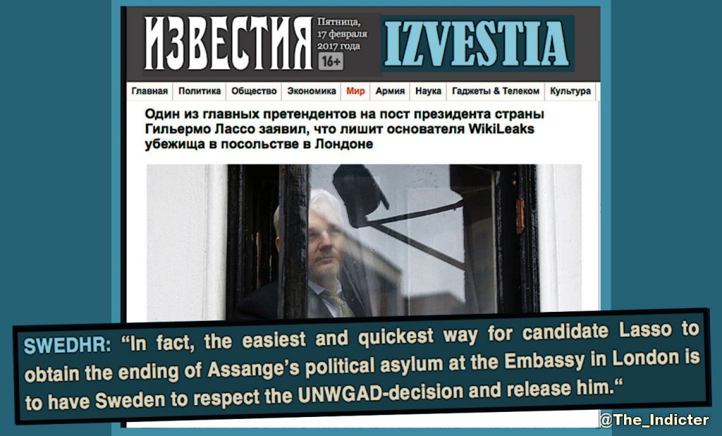 Russia newspaper Izvestia examines Lasso’s declarations on Assange’s asylum