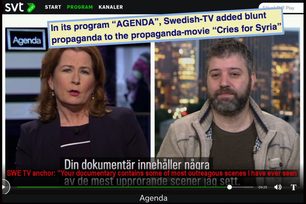 Shocking: Swedish State TV broadcast propaganda for jihadist-terrorist organizations operating in Syria