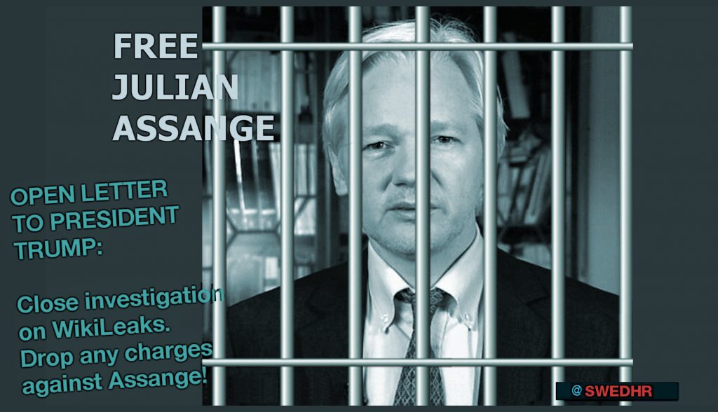 Joint us in signing Open Letter to President Trump: Close investigation on WikiLeaks, drop any charges against Assange