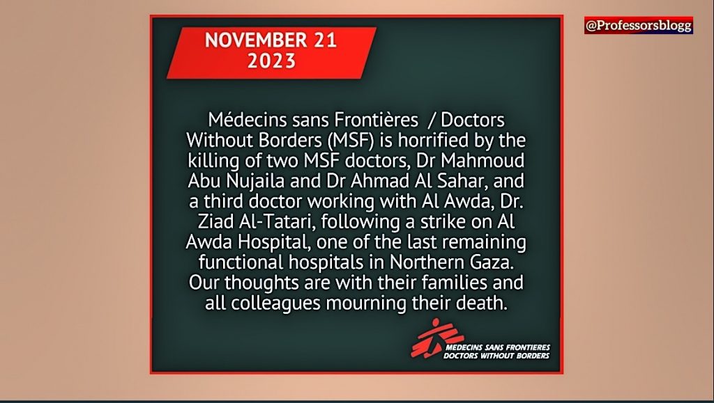 Professor called the delay in delivery of humanitarian aid to the Gaza Strip a war crime